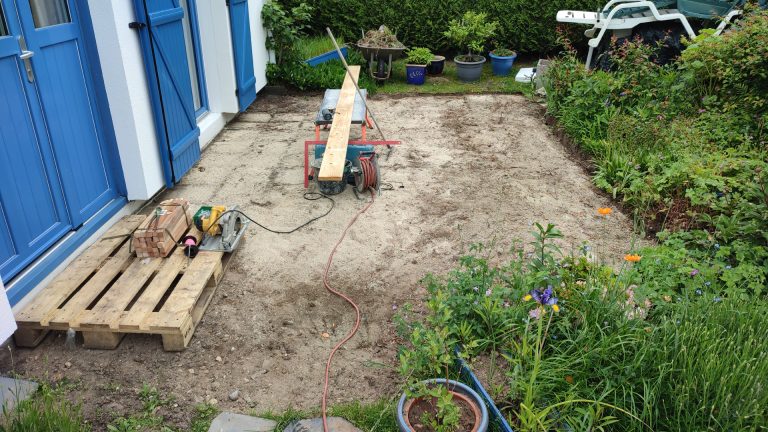chantier dalle extérieure à nu