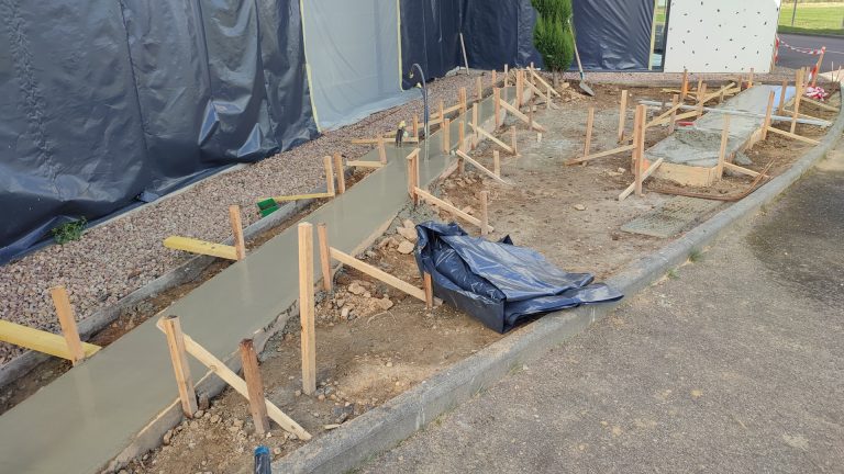 longrine en cours de coulage